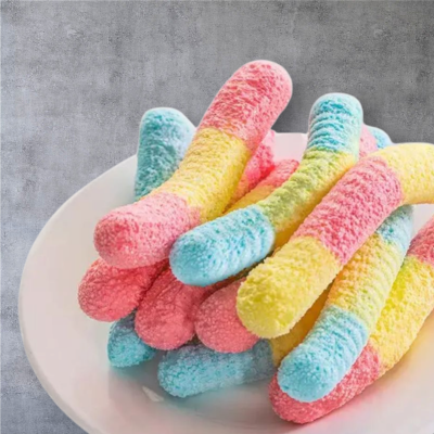 STRAWBERRY LEMON SOUR WORMS
كاندي الدود حامض بالفراولة و الليمون مقرقش