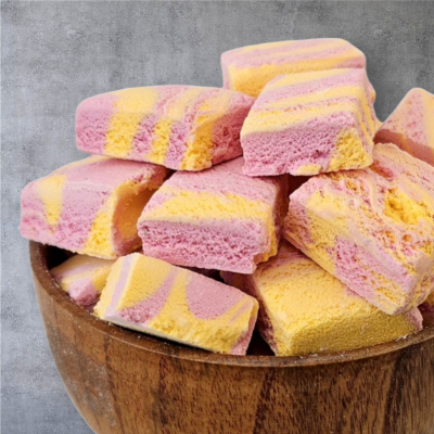 strawberry orange icecreamآيسكريم الفراولة و البرتقال مقرقش