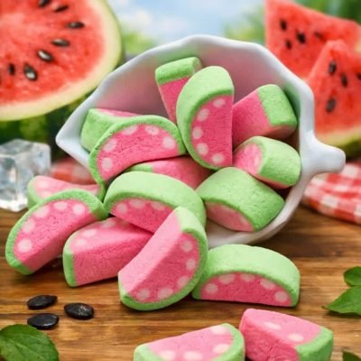 WATERMELON MARSHMALLOW CRUNCHY CANDY SNACK
مارشمللو البطيخ مقرقش