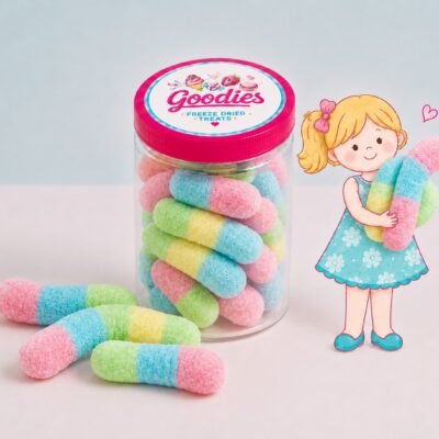 STRAWBERRY BLUEBERRY SOUR WORMS
كاندي الدود حامض بالتوت و الفراولة مقرقش
